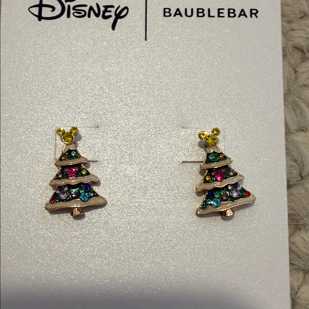 Disney BaubleBar Christmas Tree Earrings